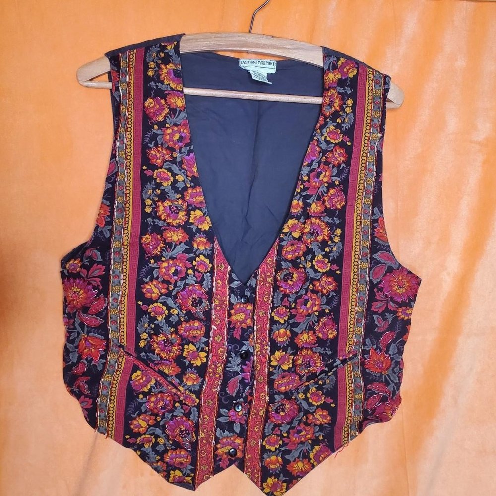 Y2kvintage Floral Beaded Vest